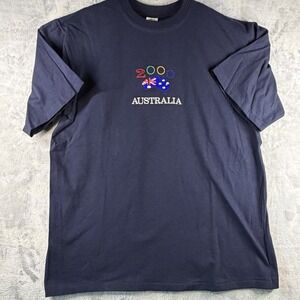 Vintage 2000 Sydney Olympics Embroidered Tee Australia Made XXL Gone Troppo‎